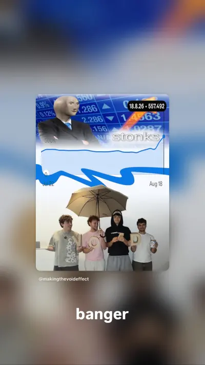 A streaming graph and a team photo, shared with the caption “banger”