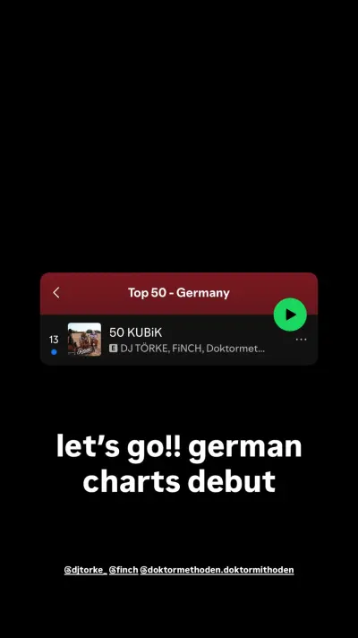 50 KUBiK at #13 in Spotify’s Top 50 Germany